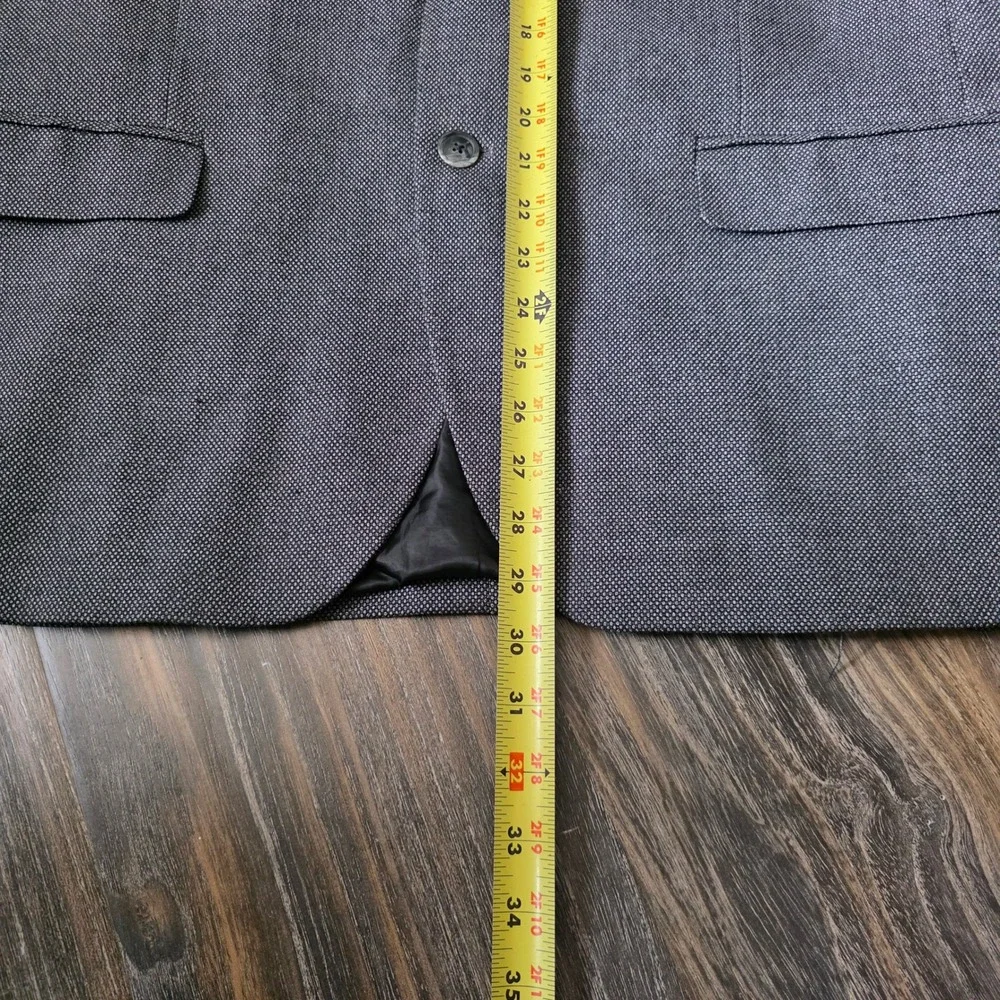 Nautica Branford Mens Grey Micro Pattern 2 Button Stretch Blazer  44R NS281